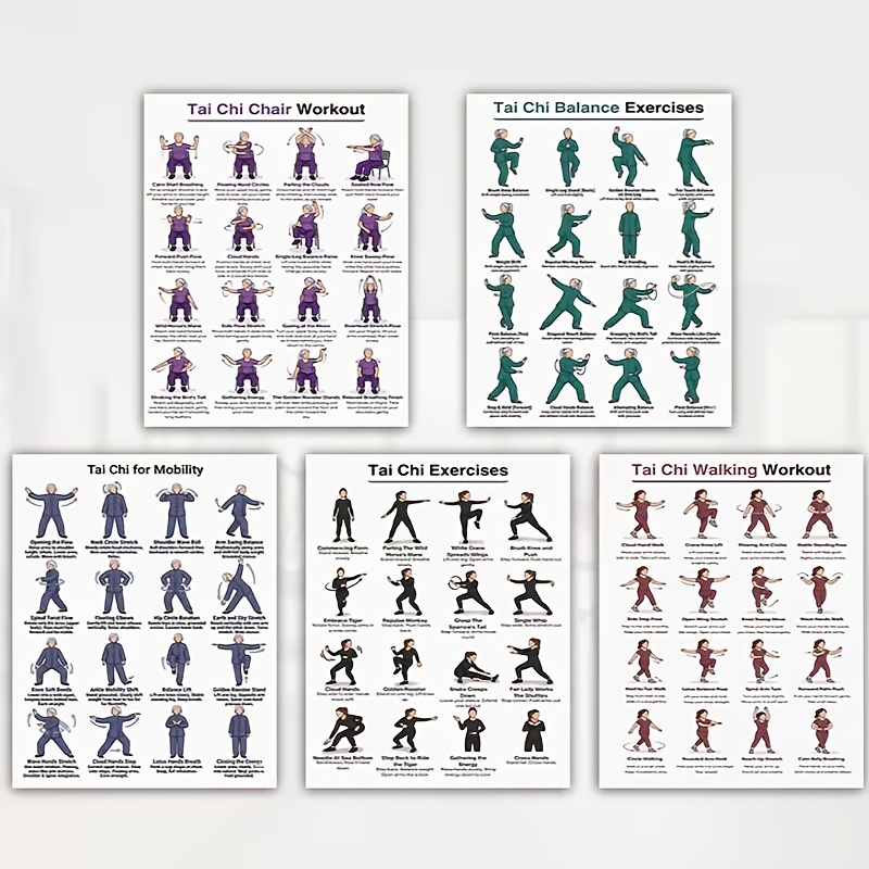A4 Size 5pcs Tai Chi Workout S - Home Gym Routine 评论和价格