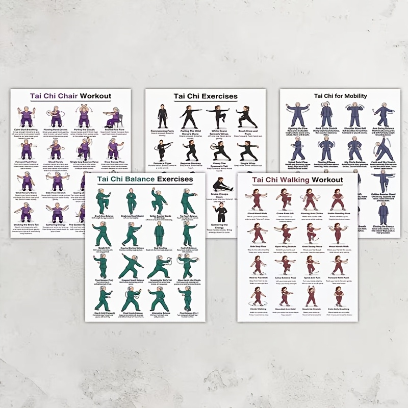 A4 Size 5pcs Tai Chi Workout S - Home Gym Routine 评论和价格